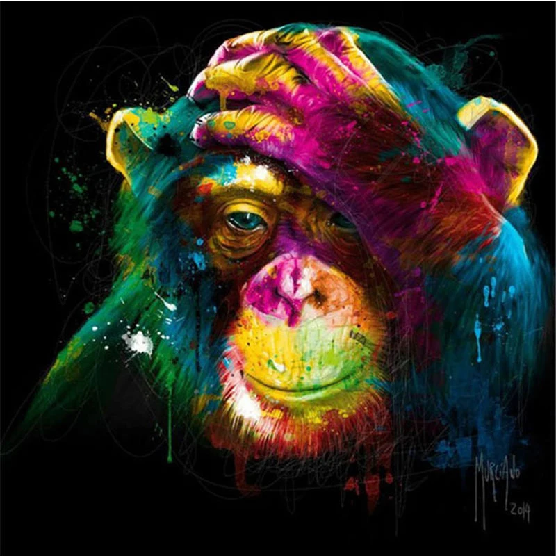 

Full Square Painted monkey 5d diamond painting cross stitch diamond embroidery painting diamond mosaic home decor