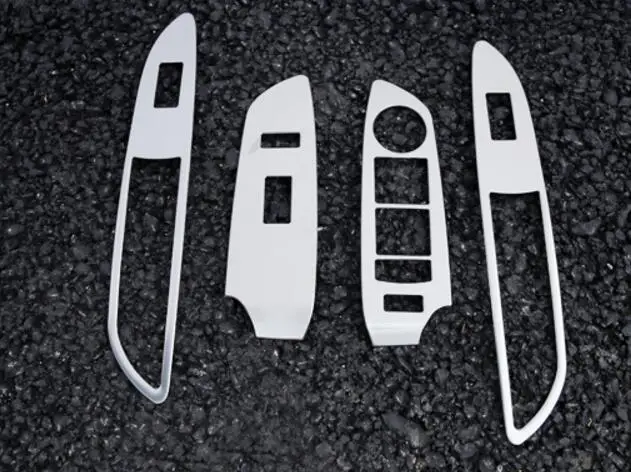 

4 PCS Car Styling Stainless Steel Window Lift Control Ring Panel Cover Stickers for Chevrolet TRAX 2014 Accessories