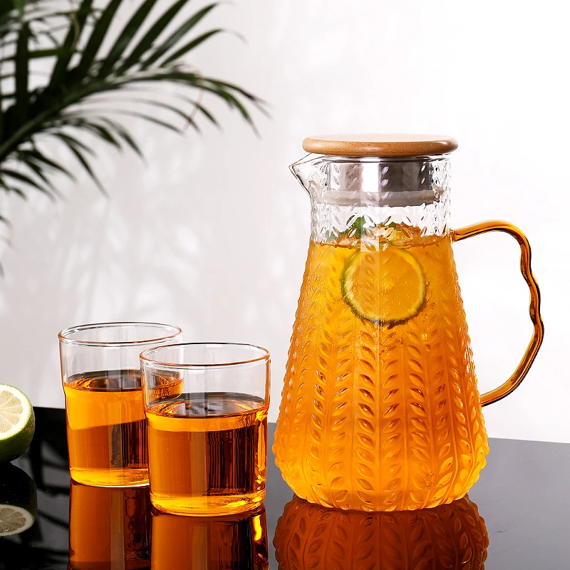 

1200ML High Capacity Borosilica Glass Infuser Teapot Tea Pot With Stainless Steel Filter Lid Handle Container For Juice Creative