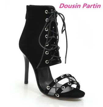 

Dousin Partin Women Sandals Peep Toe Thin High Heel Lace Up Party Shoes Women Shoes Platform Solid Women Sandals