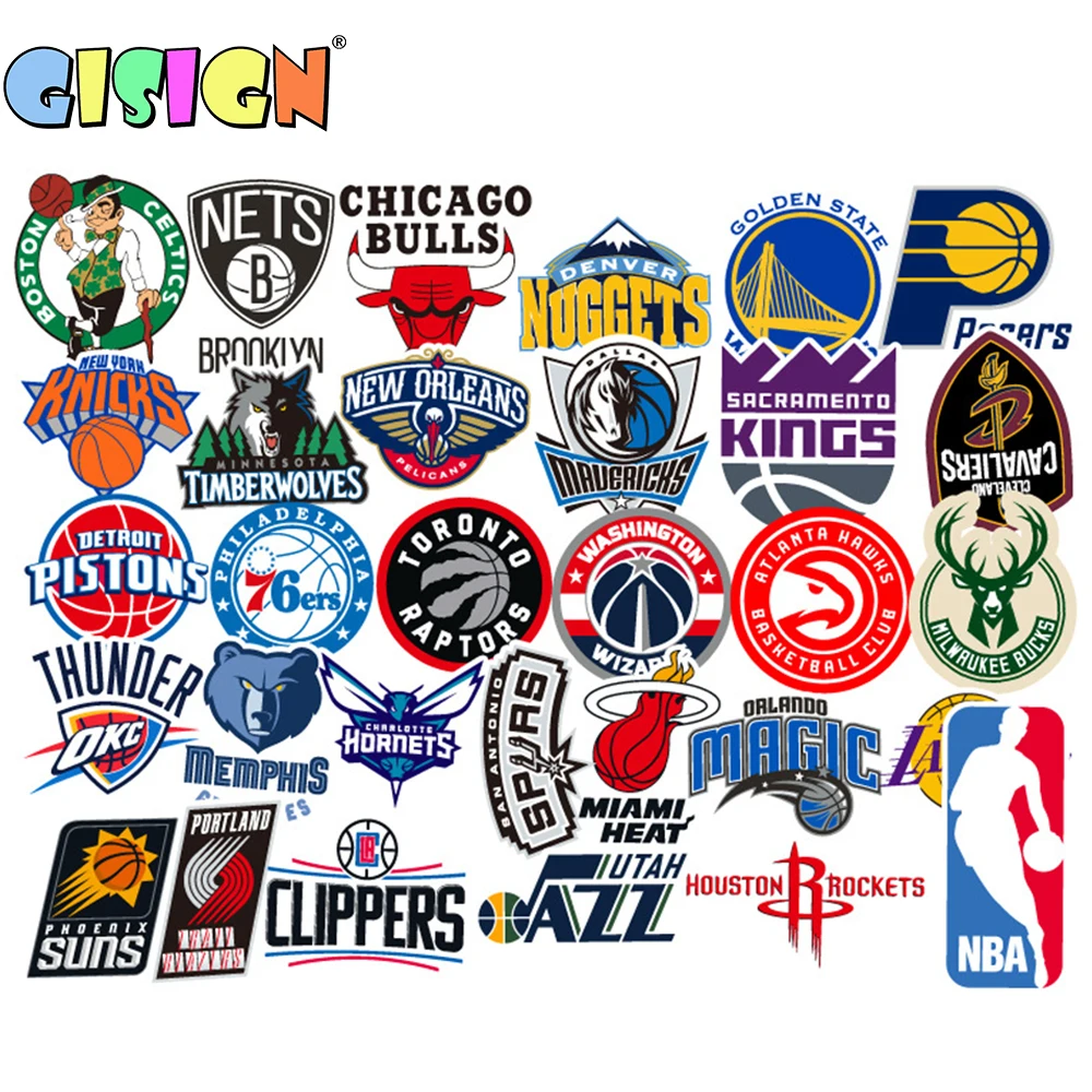 

25Pcs NBA TEAM LOGO Stickers On The Laptop For Guitar Motorcycle Car Luggage Skateboard Suitcase Snowboard Kid Stickers Toys
