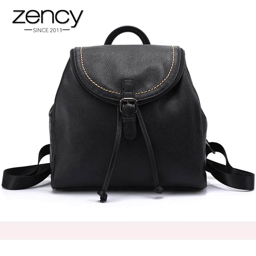 

Zency Female Backpack Real Cow Soft Skin 100% Genuine Leather Preppy Style Girls Schoolbag Fashion Travel Vocation Bags Knapsack