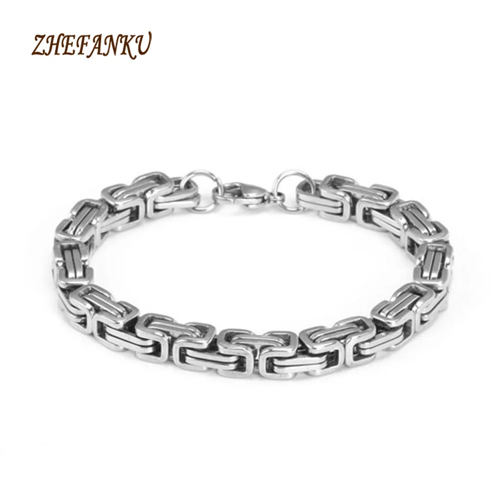 

2017 New Brand Titanium Steel Link Chain Punk Style Wristband Bracelet For Men Jewelry Accessories
