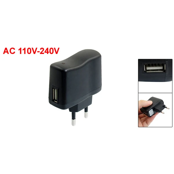 AC 110 V-240 V к DC 5V 0.5A 500mA USB к ЕС вилка адаптер питания зарядное устройство