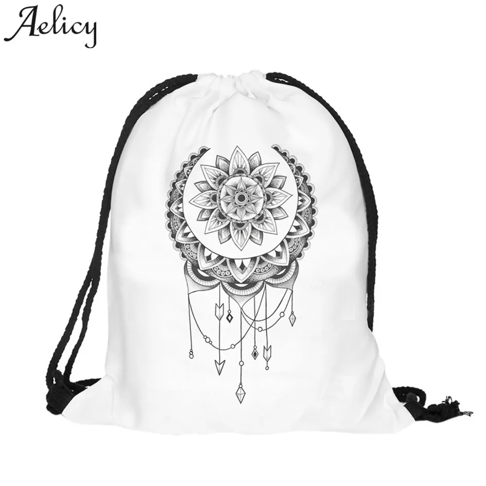 

Aelicy 2018 Hot New Fashion Light High Quality Women Men Unisex Backpacks 3D Printing Bags Drawstring Backpack