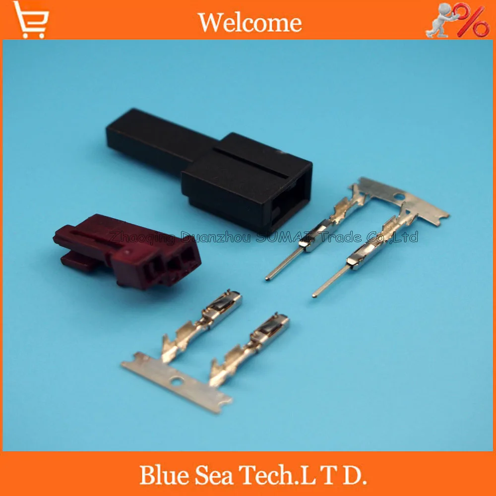 

2 Pin male&female treble plug,Red and Black auto sound tweeter horn plug,steering dial plug connector for Benz,Mercedes-Benz