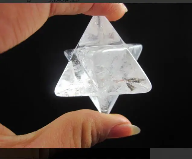 

68002+++ Natural Clear Quartz Crystal Merkaba Star Large satellite white