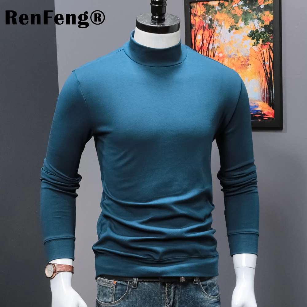 sweatshirts men t-shirt plus velvet thickening t shirt mens turtleneck winter clothes 2018 pullover male long sleeve tshirts  (6)