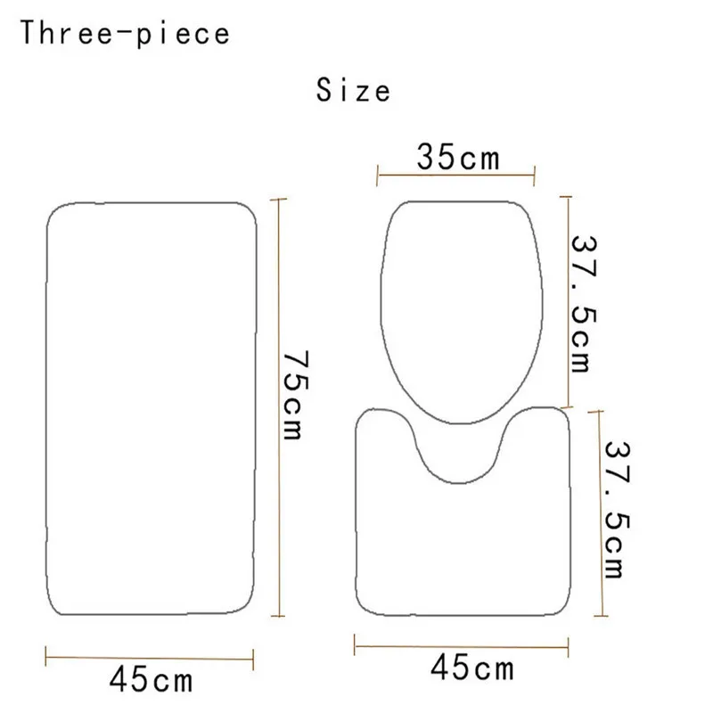 Набор Противоскользящих ковриков для ванной комнаты из 3 предметов, нескользящий коврик с изображением милого кота+ крышка для унитаза+ коврик для ванной