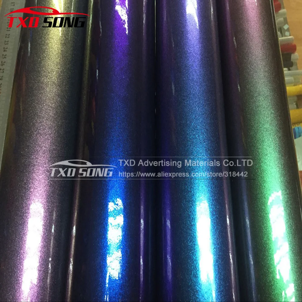 

50X152CM/Lot Newest Pearl glitter chameleon film with air free bubbles Chameleon pearl Vinyl car sticker by free shipping