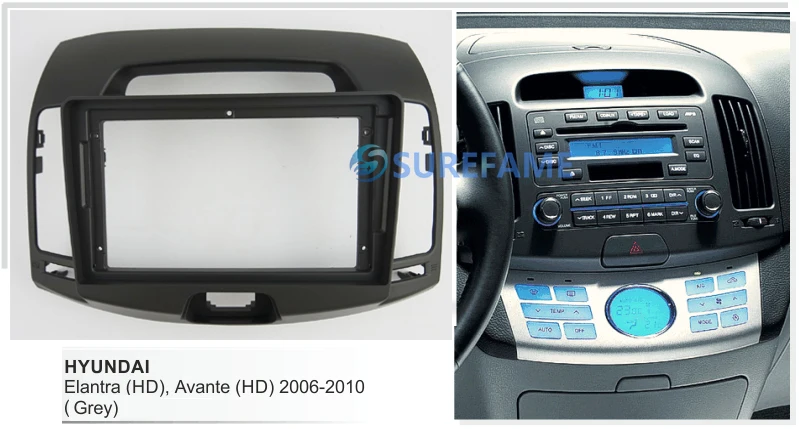 

9 inch Car Fascia Radio Panel for HYUNDAI Elantra (HD), Avante (HD) 2006-2010 Dash Kit Install Facia Bezel Adapter Plate Console