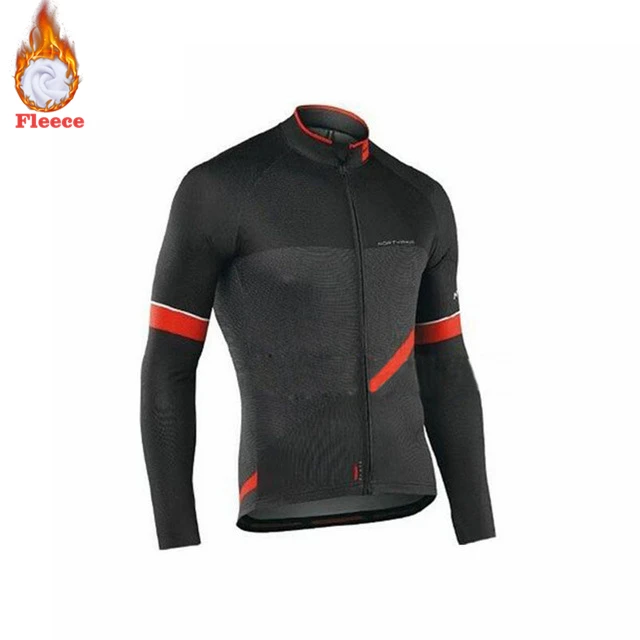 Pro Team NW Winter Thermal Fleece Cycling Clothes Men Northwave Jersey Suit Outdoor Riding Bike MTB Clothing Bib Pants Set - Цвет: 10