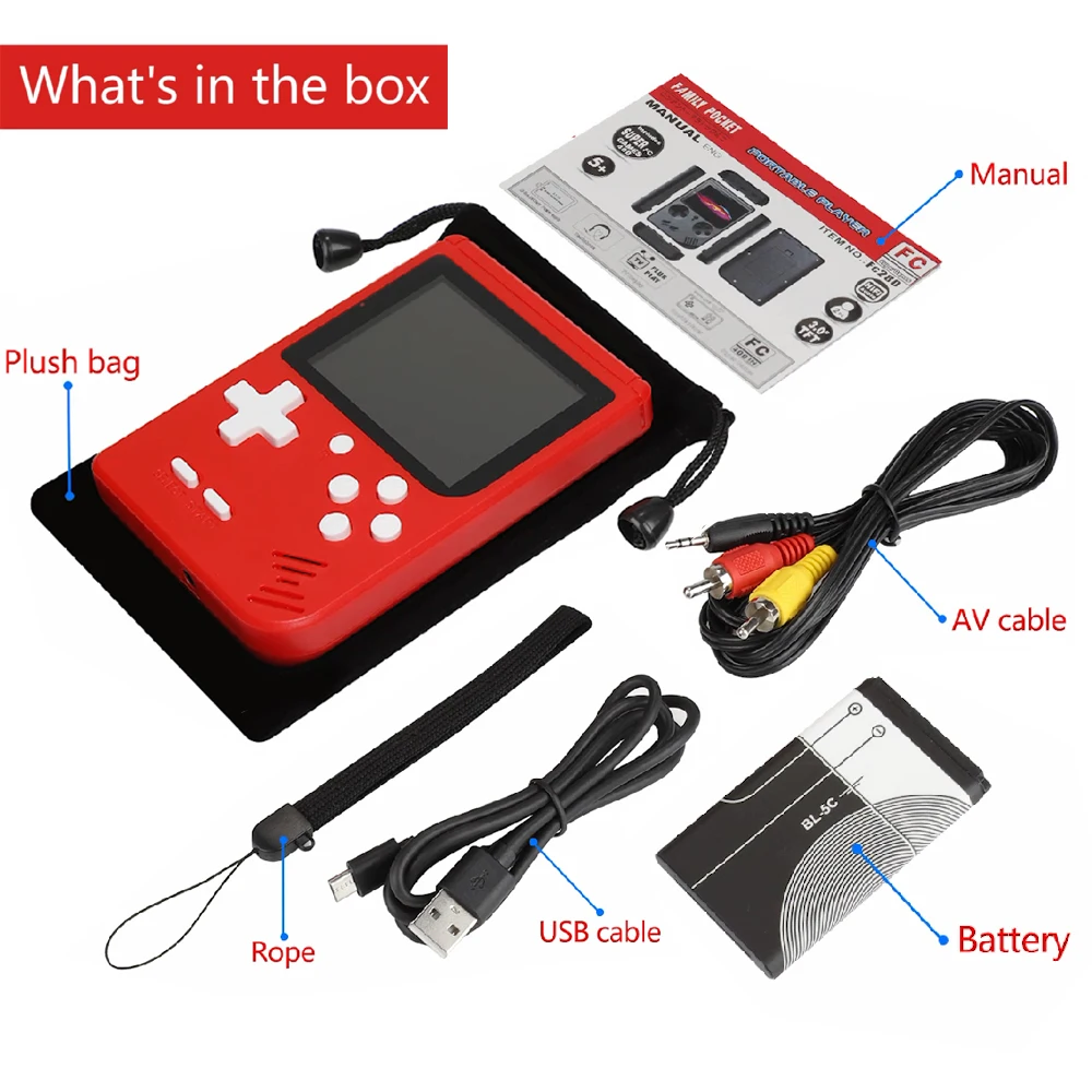 Классические мини игровые консоли JJFUN FC280 карманные игры встроенные 400 Ретро ТВ