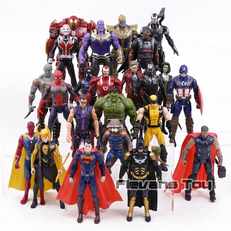 Marvel DC Comics Super Heroes Thanos Iron Man Captain America Black Panther Superman Wolverine PVC