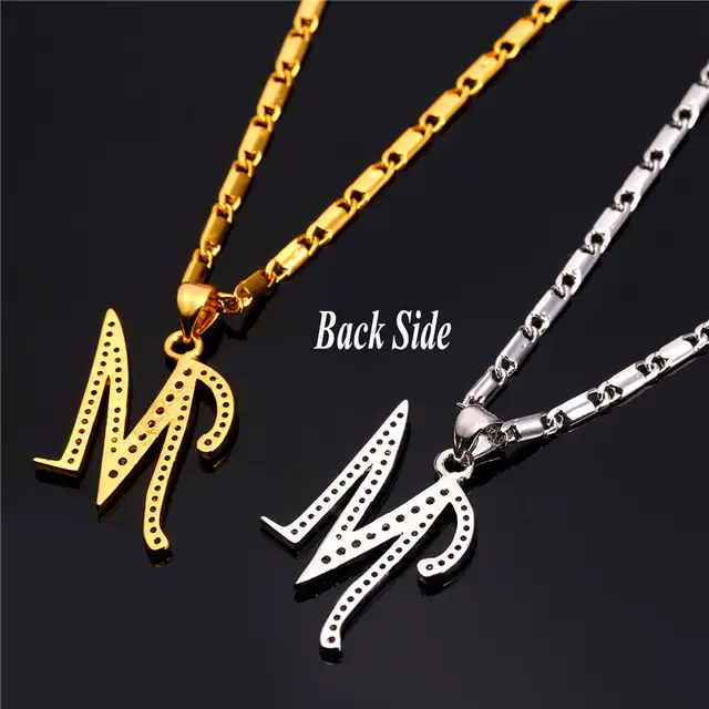 Starlord Initial M Letter Pendants Necklaces For Women Men Personalized Gift Alphabet Jewelry Gold Color Starlord Initial M Letter Pendants Necklaces For Women Men Personalized Gift Alphabet Jewelry Gold Color