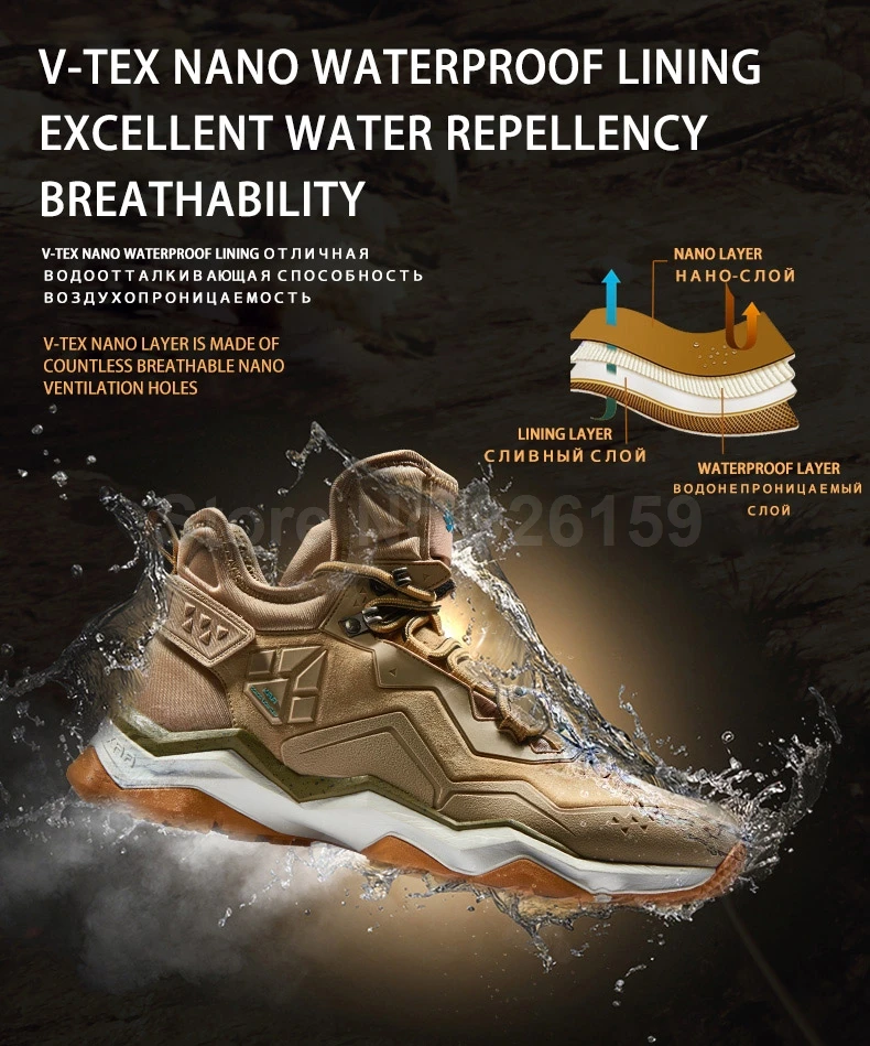 RAX мужские водонепроницаемые треккинговые ботинки Горные походные ботинки из натуральной кожи мужские дышащие водонепроницаемые треккинговые ботинки мужские уличные