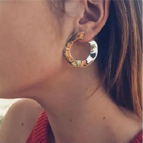 

e 1252 Europe and the United States fashion simple temperament alloy big circle earrings female exaggerated jewelry accessories