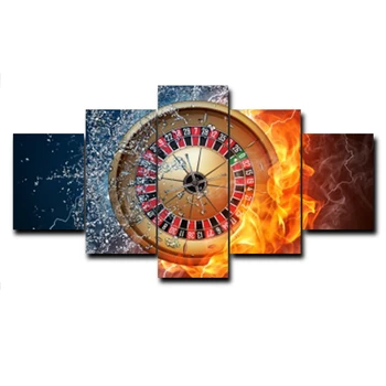 

Fire and Water Abstract Vintage Canvas Oil Painting Poster Wall Artwork Decor For Home Living Room Wedding Decoration No Frame