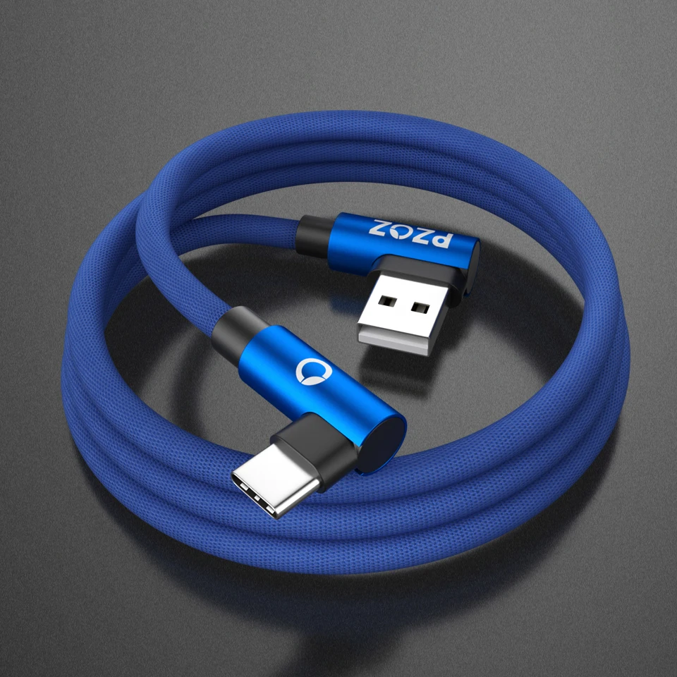 PZOZ кабель Usb type-C 90 градусов для быстрой зарядки и передачи данных type-C для samsung S10 S9 Xiaomi 9 Redmi Note 7 One Plus 6 кабель для зарядки