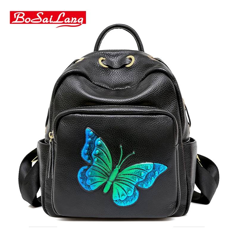 Women Genuine Leather Backpacks Brand Ladies Fashion Backpacks For Teenagers Girls School Bags Real Leather