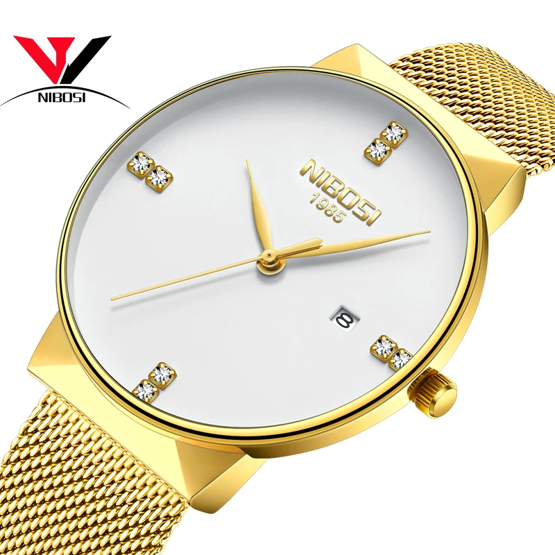 

NIBOSI Men Watch And Watches Women Brand Luxury Waterproof Simple Style Crystal Wristwatch Analog Quartz-Watch Relogio Masculino