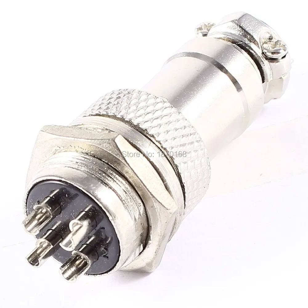 

Gx16-4 Panel Mount GX16 16 mm sekrup 4 pin, Konektor Plug penerbangan logam