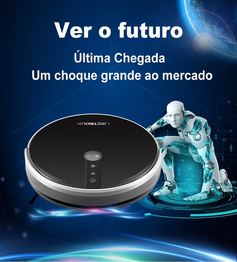 2019 Limpador Vácuo de Robô de Liectroux C30b, o Poder de Sucção de 3000pa, Navegação de Mapa em 2d, com Memória, Aplicativo de Wifi, Tanque de Água Elétrico, Motor sem Escova 3 Aplicativo de WIFI