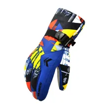 Лыжные перчатки унисекс осень-зима, перчатки для верховой езды, уличные утолщенные ветрозащитные водонепроницаемые дышащие теплые хлопковые перчатки на весь палец