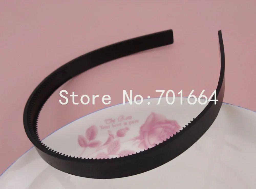 10PCS 12mm Black plain Plastic Hair Headbands with two rows teeth at
