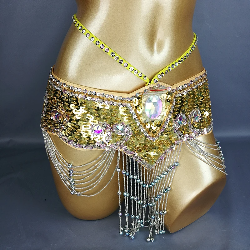 Belly Dancing Pants Glitter Sequins Belly Dance Hip Scarf Tassel Belly - Poland Belly Dancer 13 thumbnail image