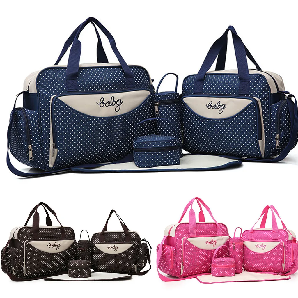 

5 PC Women Multifunction Mummy Bag Handbags Maternity Baby Carriage Bag luiertas rugzak bolso maternidad baby bags for mom