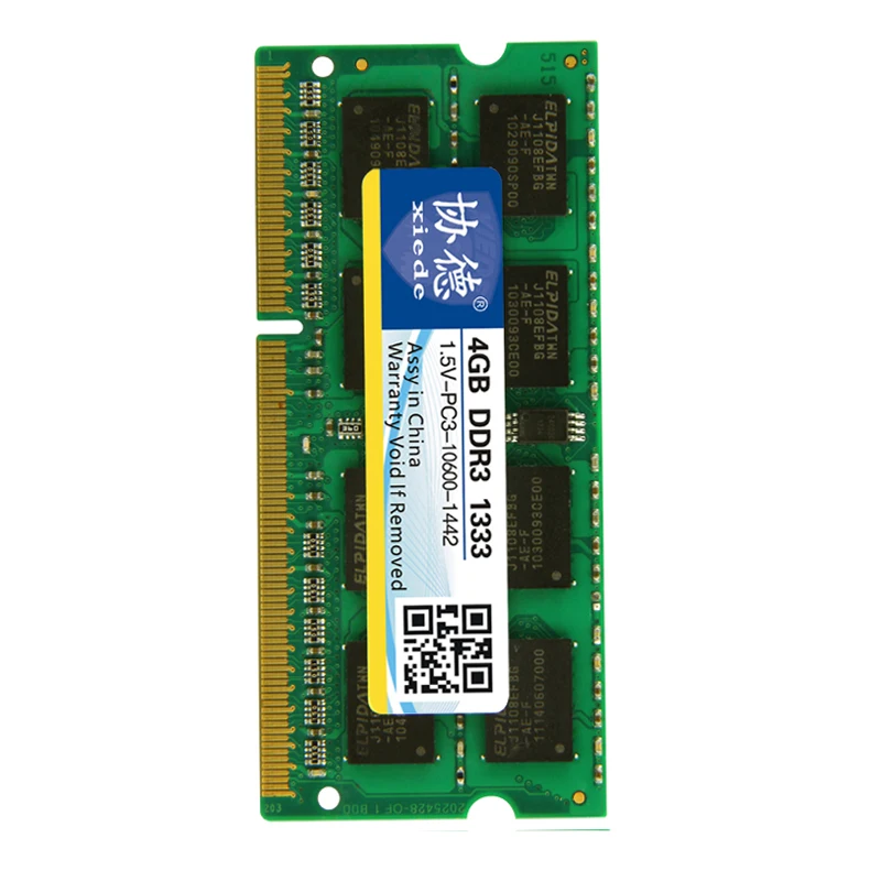 Модуль оперативной памяти ноутбука Xiede Ddr3 1333 Pc3-10600 204Pin Dimm 1333Mhz для ноутбуков