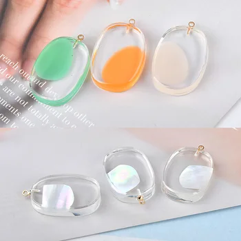 

New color geometric oval shape handmade resin charms diy jewelry necklace/earrings for women accessory