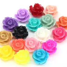 300 шт разноцветные с розами бусины, Цветочные бусины, просверленные цветы, 10 мм бусины для цветов, 1,5 мм отверстие