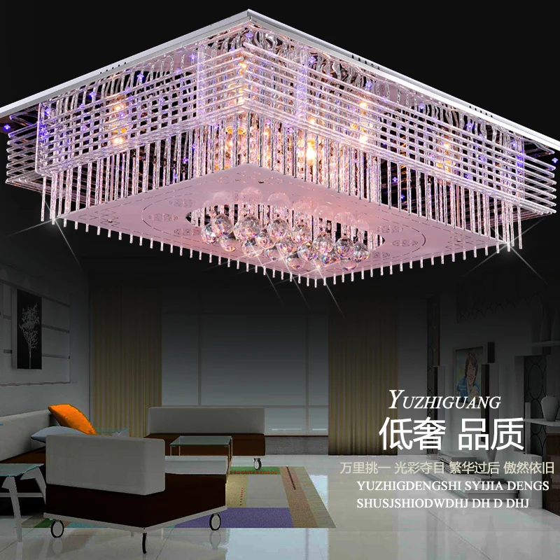 

Rectangular Crystal LED Ceiling lamps Simple Living Room Bedroom Superior Hotel Luxury Interior Lighting ceiling lights ZA