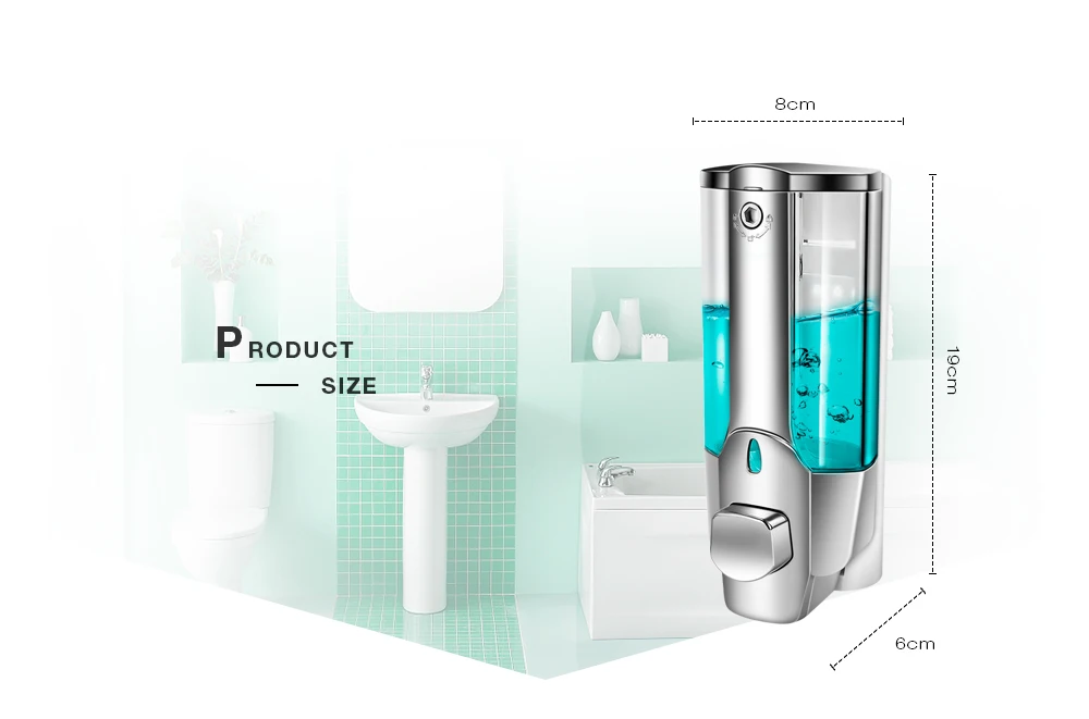 Дозатор для мыла, шампуня 350 мл настенное крепление душ дозатор жидкого мыла с замком для ванной комнаты