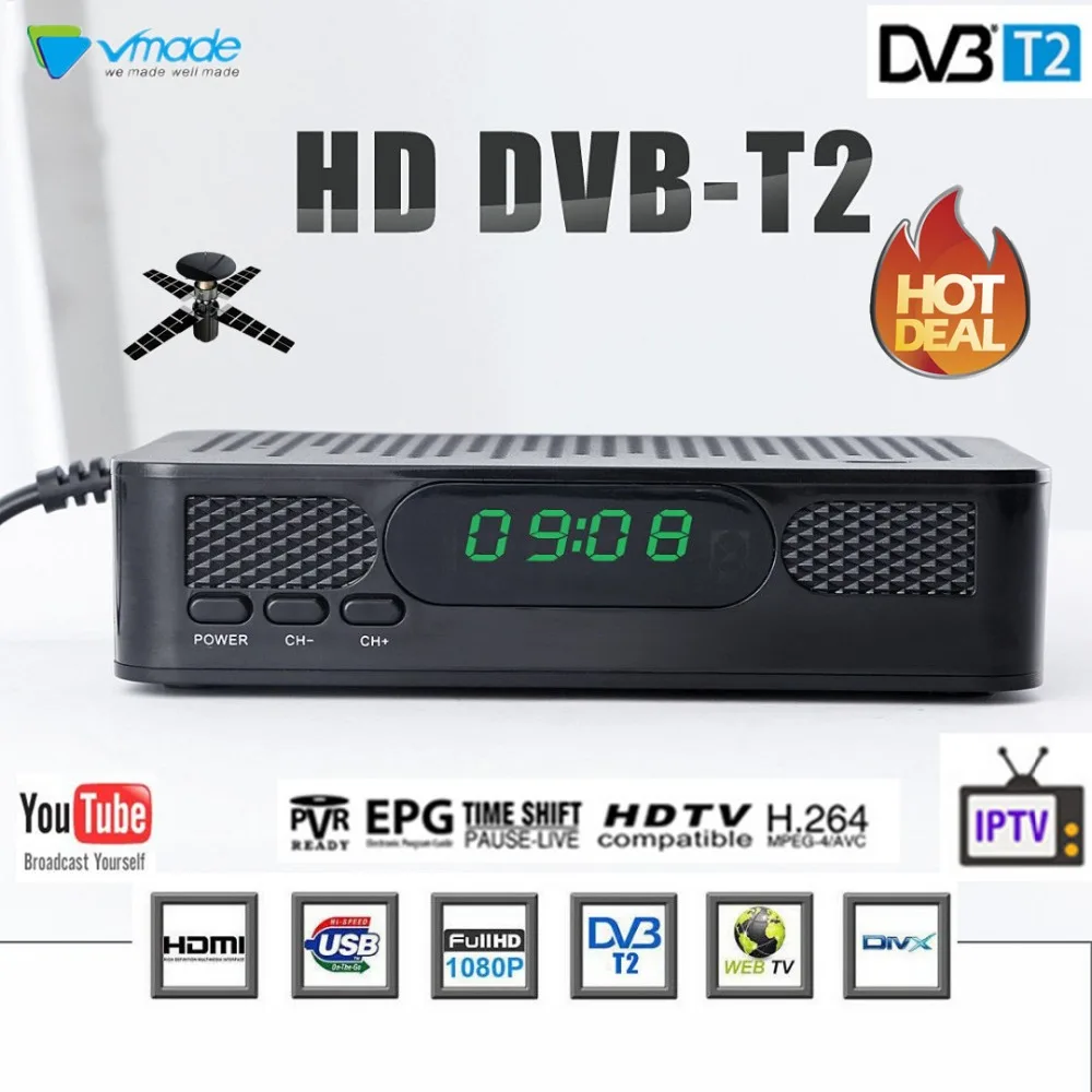 Vmade DVB-T2 K3 телеприставка наземный приемник ТВ-приставка Full HD 1080P цифровой H.264 Поддержка YOUTUBE wifi PVR 3D телеприставка es