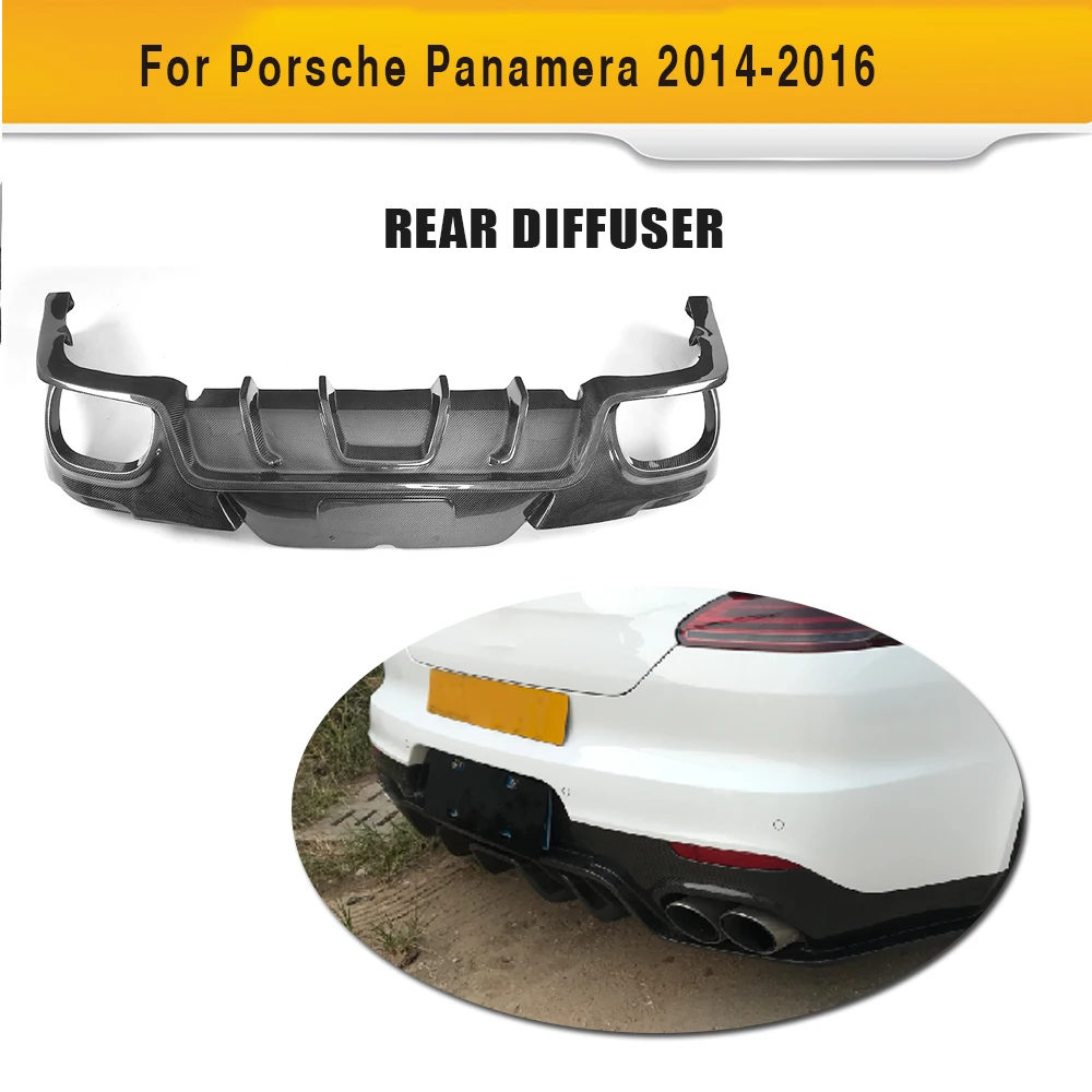 

Carbon Fiber Rear Bumper Lip Spoiler Diffuser for Porsche Panamera 970 GTS Turbo S Hatchback Facelift 2014 2015 2016