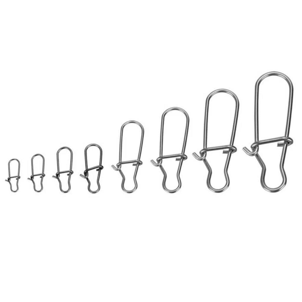 100 Pcs Fishhooks Fishing Lure Snap Connector Nice Fastlock Snap Lure Hooks for Fly Hook Fishing Rod line Connecting Monsters