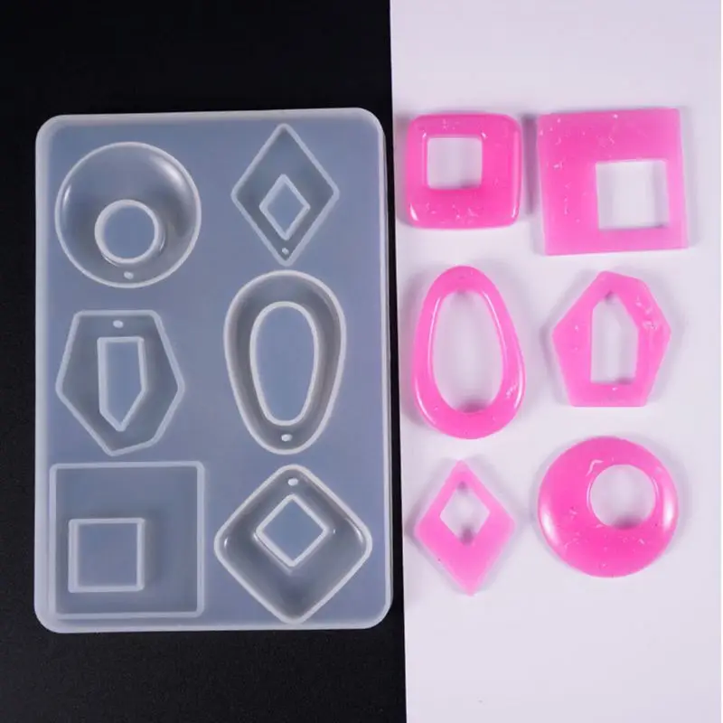 1pc Silicone Acrylic Earring Necklace Pendant Mold Resin Casting Mold Jewelry Making