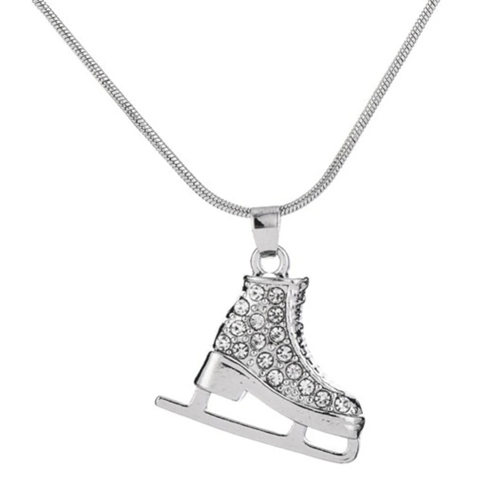 3D cristal patin à glace patinage artistique pendentif patineur collier