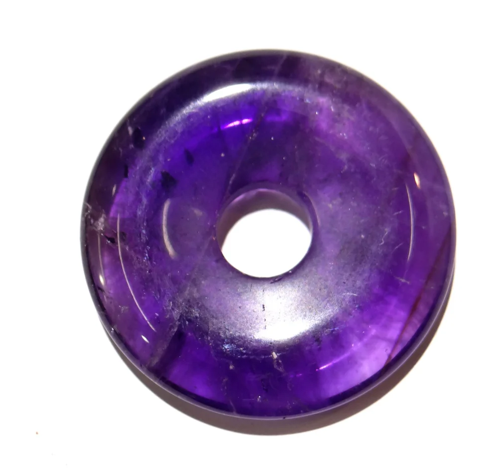30mm Natural Stone Quartz Crystal Amethyst Tiger Eye Turquoise Circle Donut Pendant Charms For Diy Jewelry Making Necklace 6pcs 3