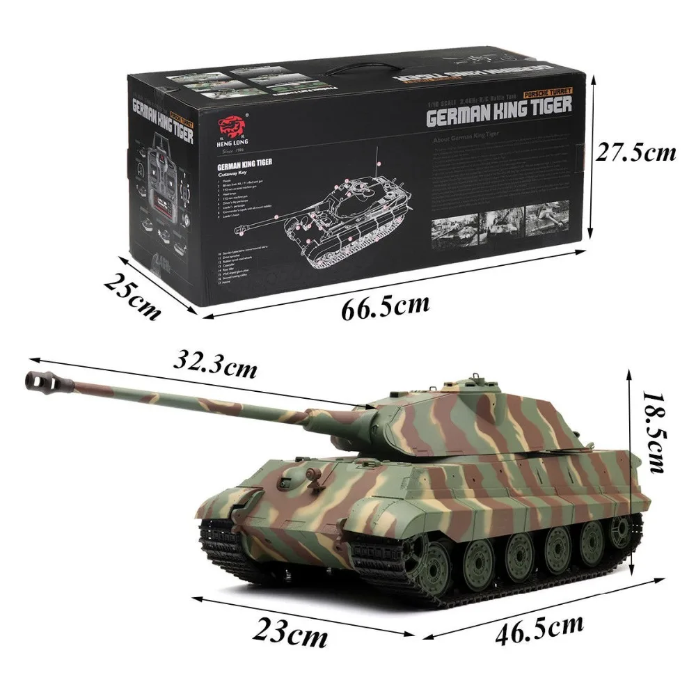 Heng long rc tanque Sherman Tigre rey alemán Tiger Motor de actualización de torreta gira
