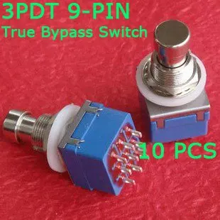 

10 x 3PDT 9-Pin Effects Stomp Foot Switch True Bypass