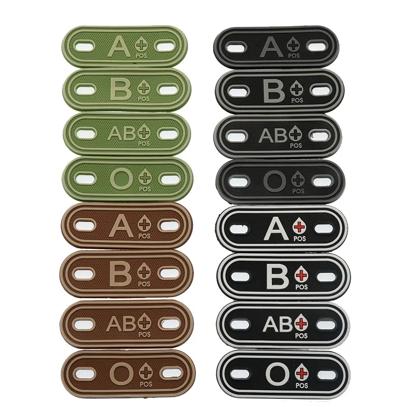 

PVC Blood Type Label A + B + AB + O + Front Badge Tactical Package Clothing Zipper Blood Type Chapter Pendant Lace Zipper Patch