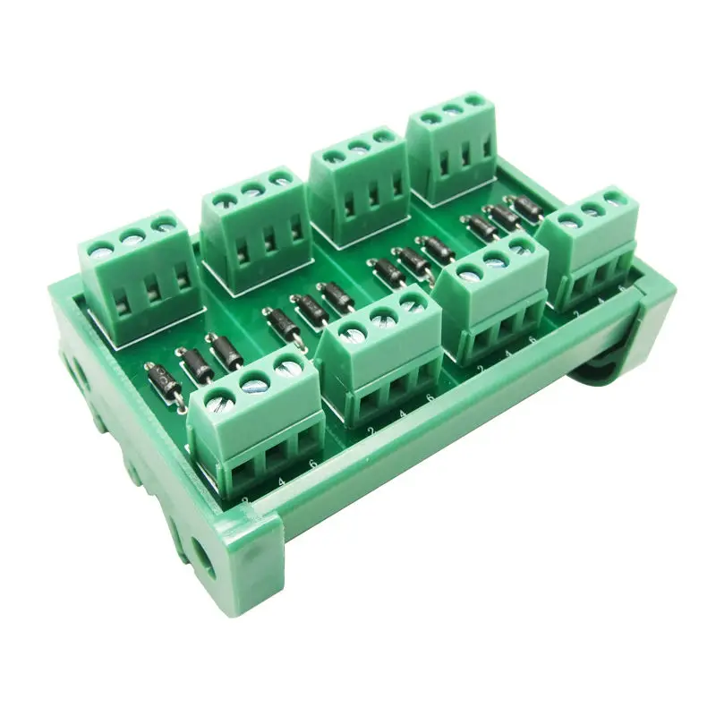 

12 Channel diode module DIN Rail Mount 1 Amp 1000V Common Anode 12 Diode Network Module, 1N4007 didoe module.