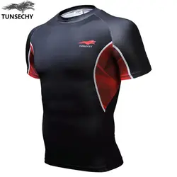 TUNSECHY 2017 бренд тело сильным круглый вырез горловины с коротким рукавом футболки мода цифровой печати туго футболка бесплатный проезд