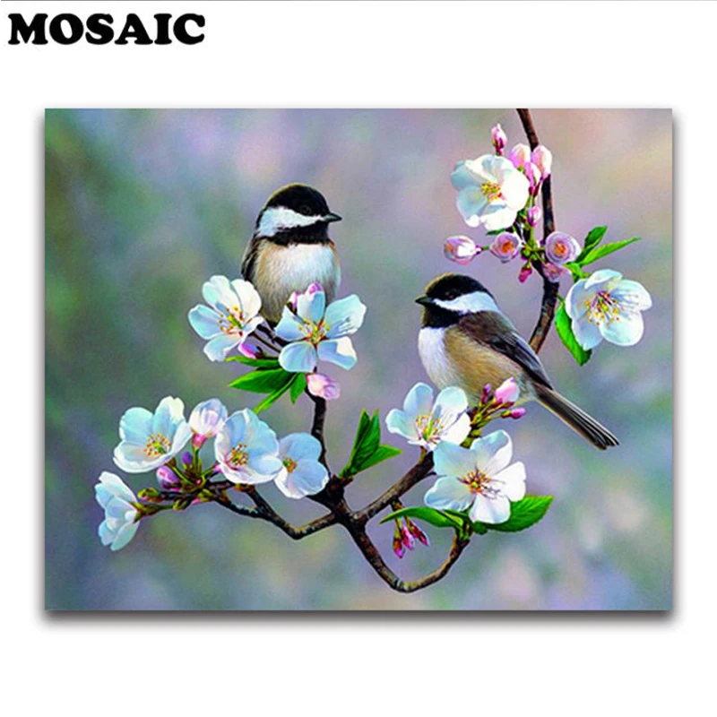 

30x40 Full square Diamond painting Cross stitch bird Gardenia round Diamond mosaic flowers 5D DIY Diamond embroidery orchid tree