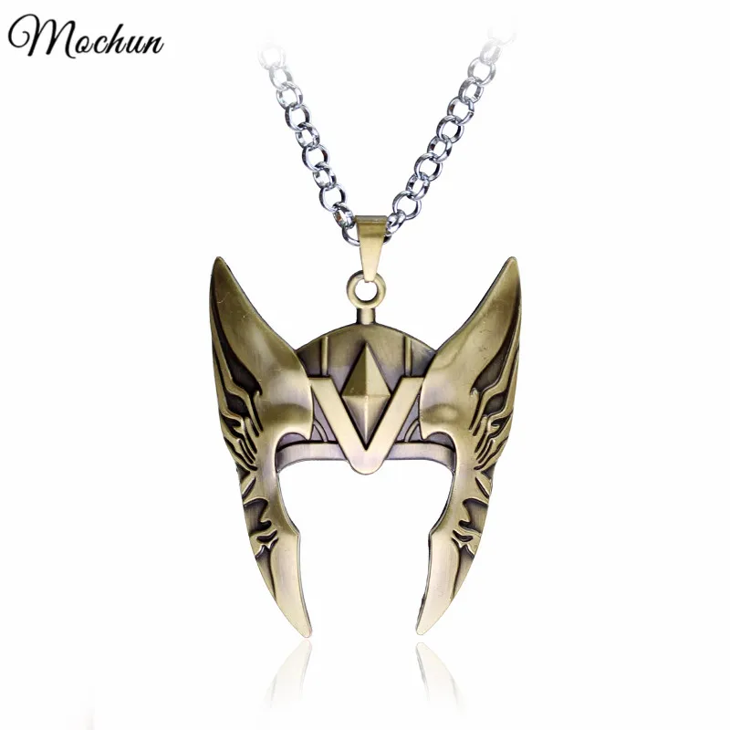 

MQCHUN Marvel Age of Ultron Avengers Thor Hammer Pendant Necklace The Dark World Loki Helmet Maxi Necklace For Men Women Jewelry