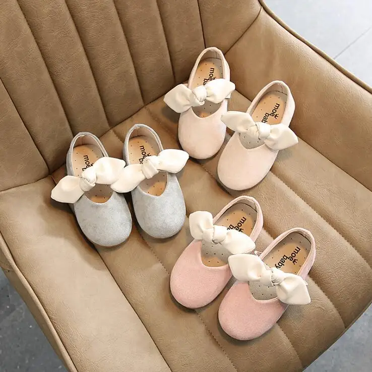 

2019 girls Shoes children's girl princess Flat shoes with bowknot Elastic band 21-30 3colors H-2 TX05
